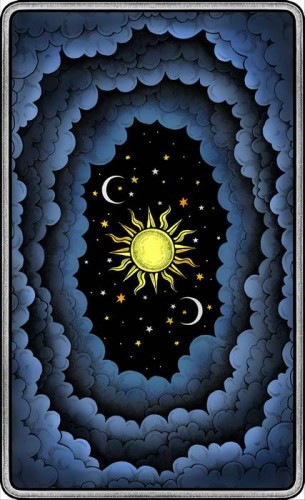 The Dark Mansion Tarot deck - Standard 12cm Version 3rd. Edition - Black edges, blue reverse of cards (clouds)